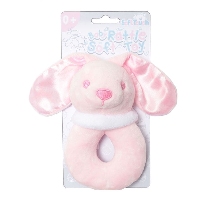 View 6x Soft Touch Pink Bunny Rattle Toy information