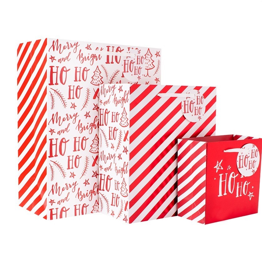 View Ho Ho Ho Gift Bags Pack of 3 information