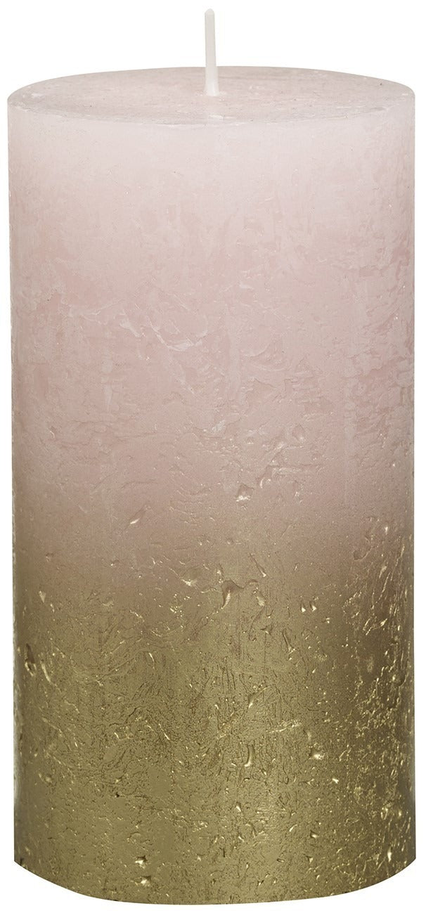 View Bolsius Rustic Faded Gold Pink Metallic Candle 130mm x 68mm information