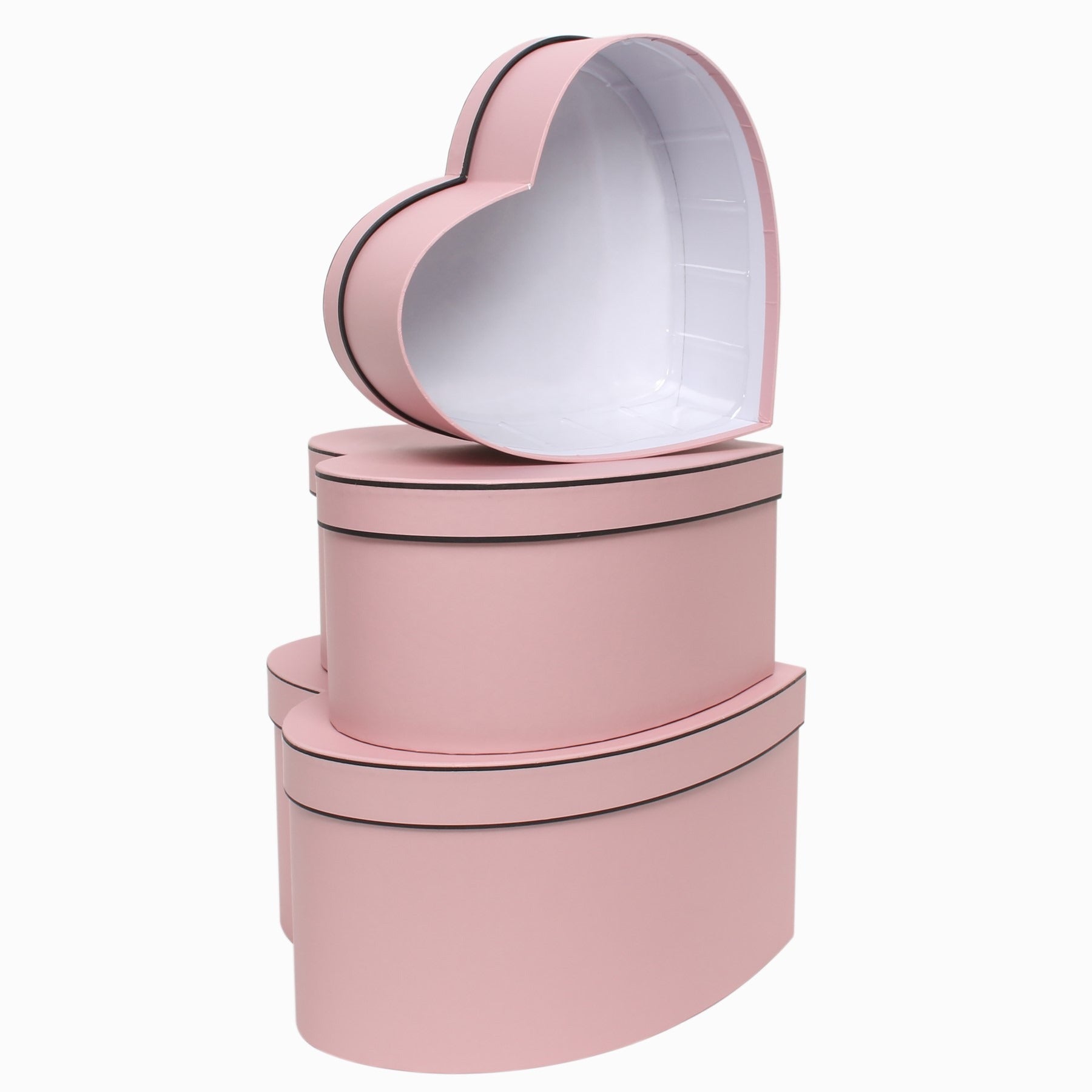 View Pink Heart with Trim Hat Box Set of 3 information