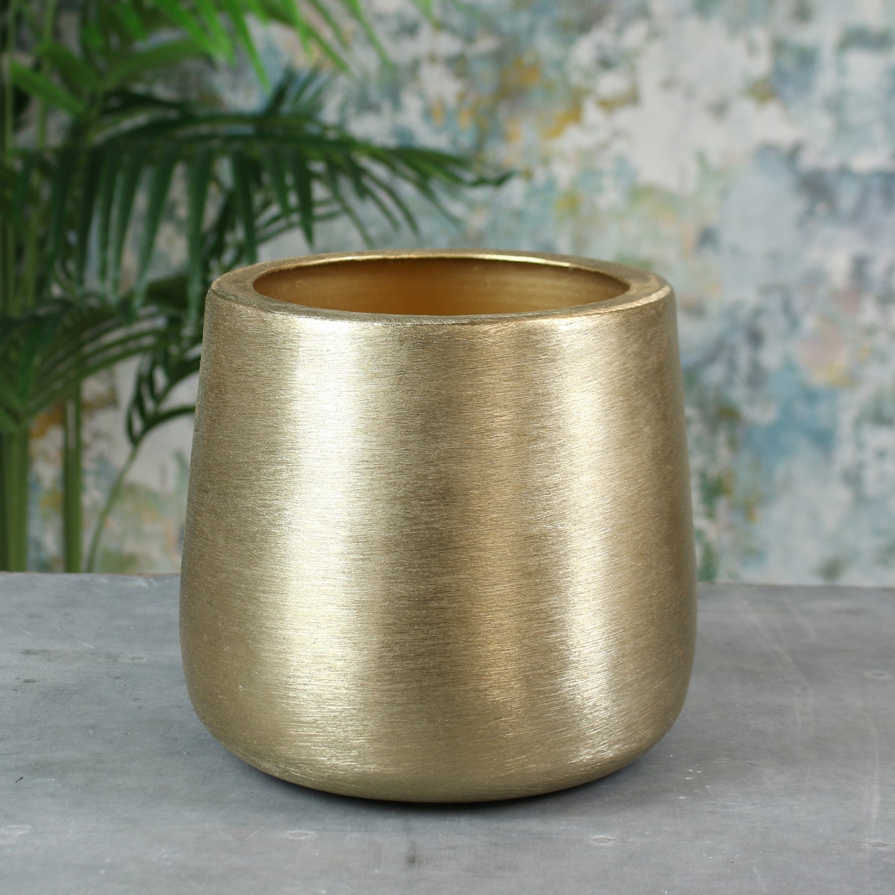 View Greenwich Brushed Gold Planter Medium information