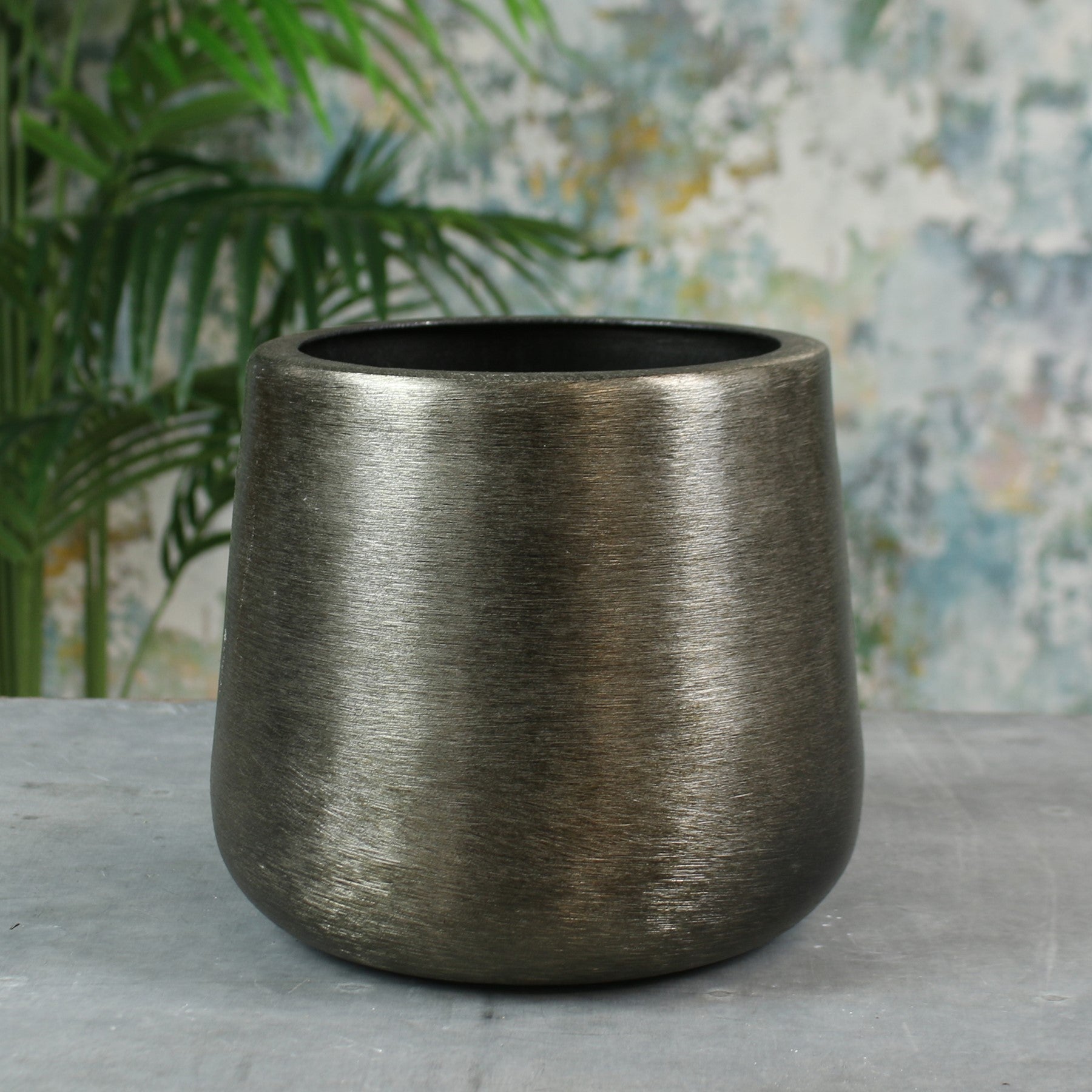 View Greenwich Brushed Black Planter Medium information