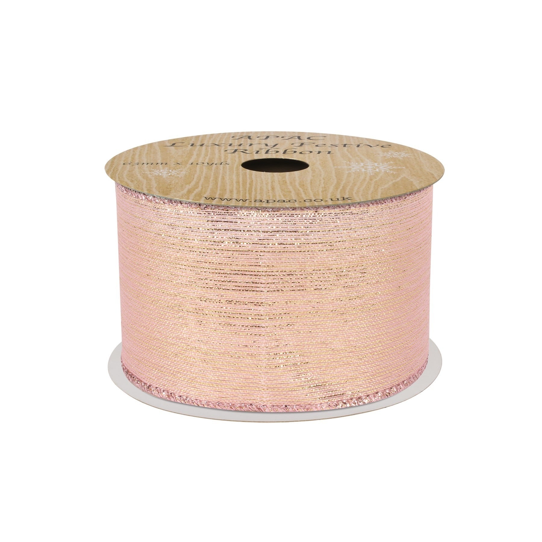 View Rose Gold Shimmer Thread Ribbon 63mm x 10yds information