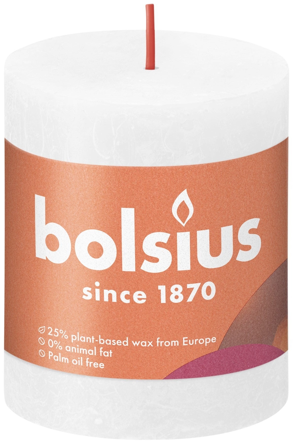 View Cloudy White Bolsius Rustic Shine Pillar Candle 80 x 68mm information