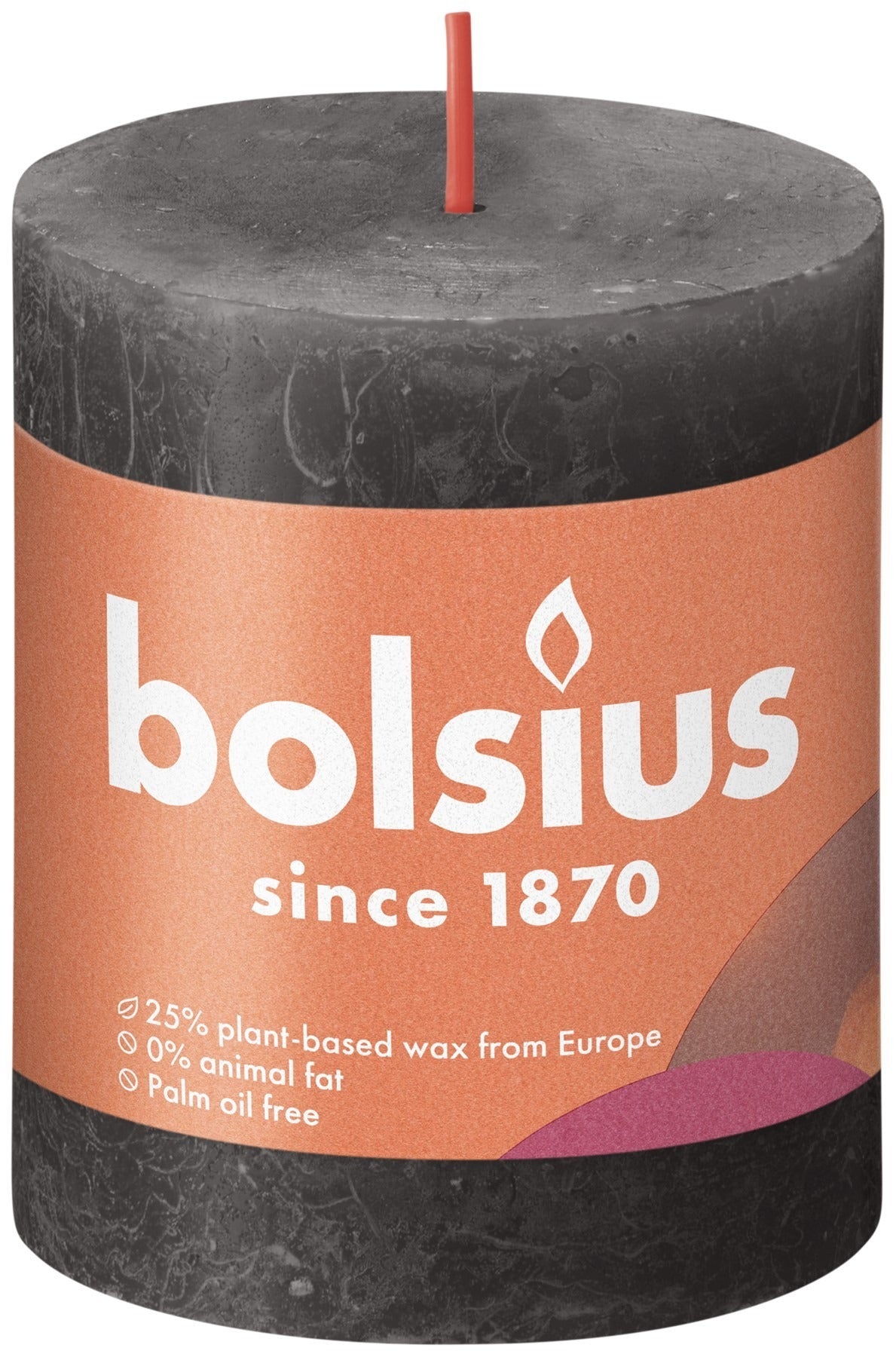 View Bolsius Rustic Shine Stormy Grey Pillar Candle 80mm x 68mm information