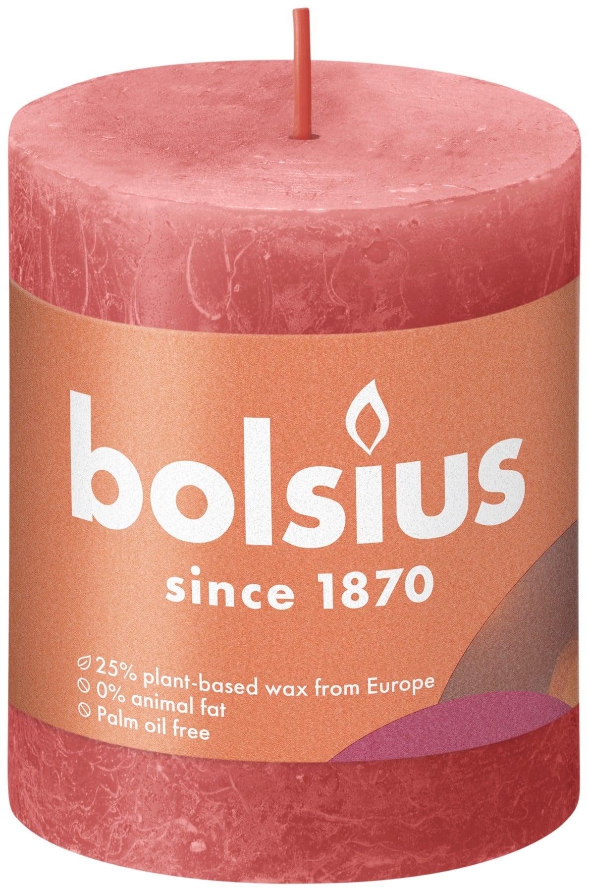 View Blossom Pink Bolsius Rustic Shine Pillar Candle 80 x 68mm information