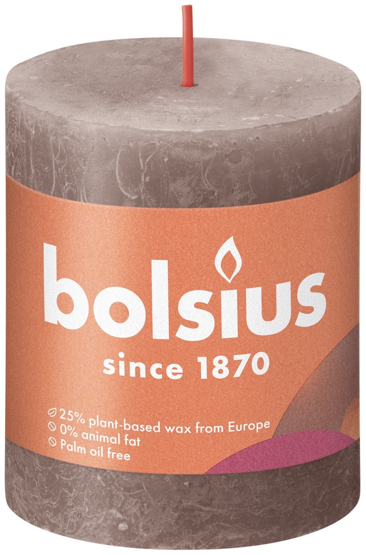 View Taupe Bolsius Rustic Shine Pillar Candle 80 x 68mm information