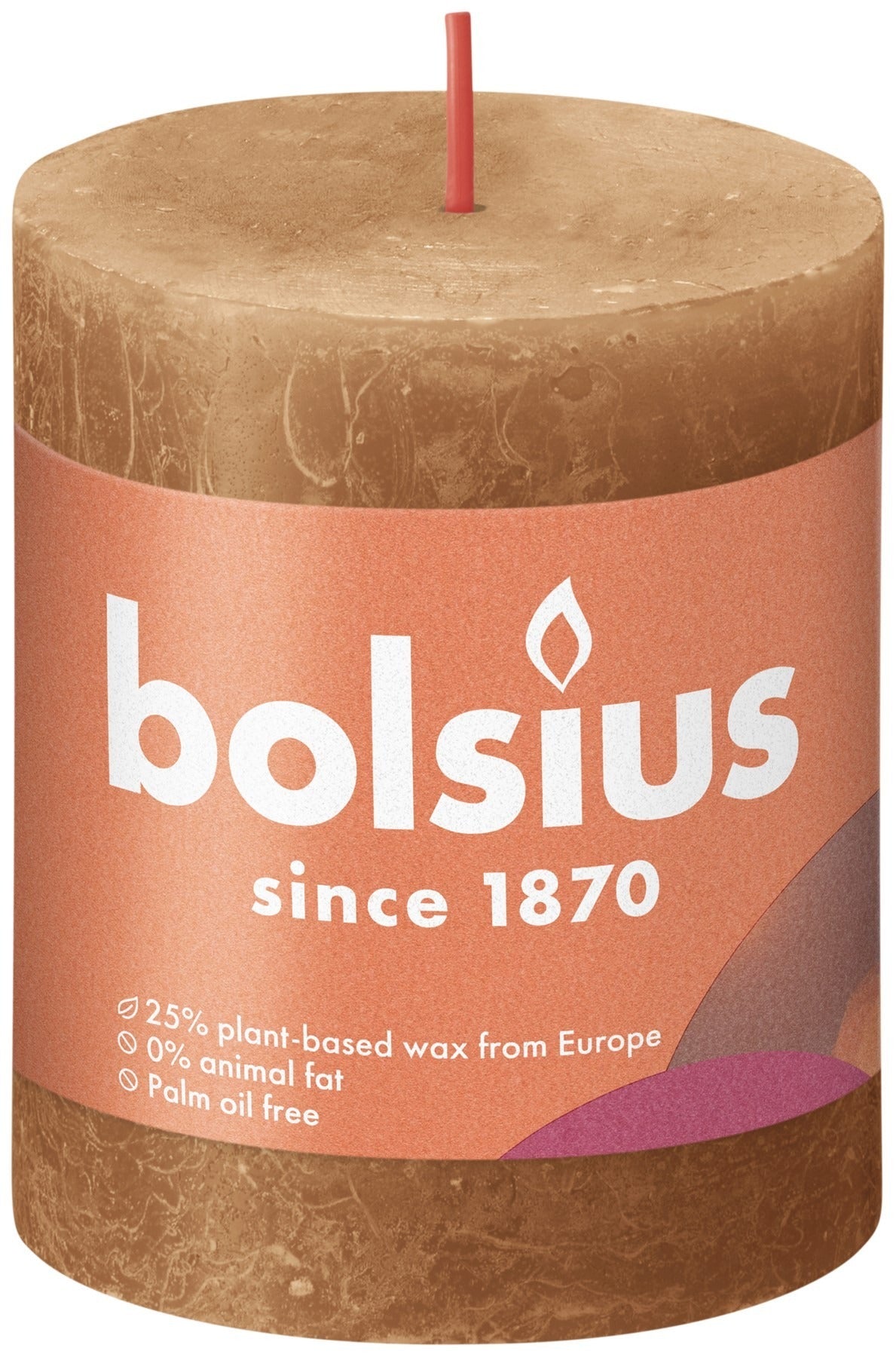 View Spice Brown Bolsius Rustic Shine Pillar Candle 80 x 68mm information