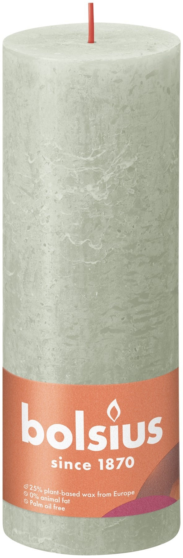 View Foggy Green Bolsius Rustic Shine Pillar Candle 190 x 68 mm information