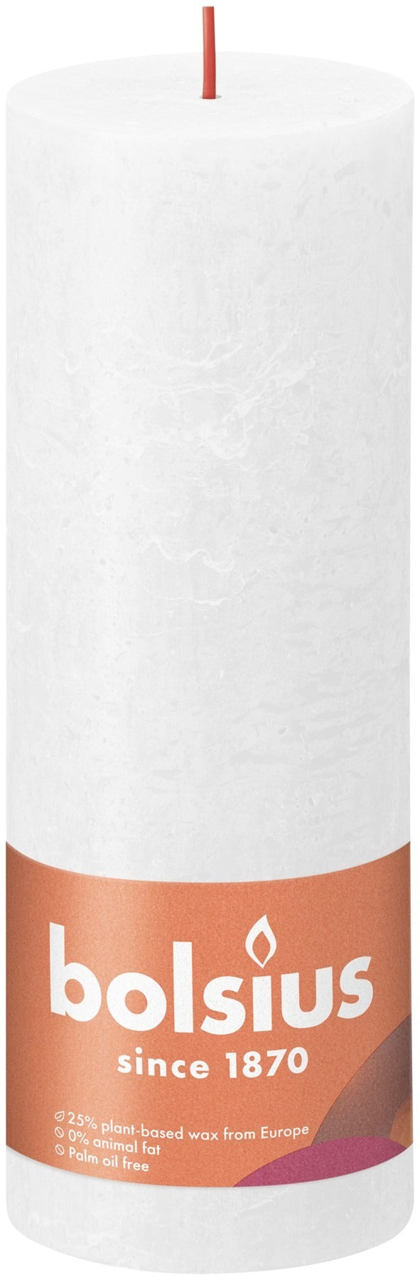 View Cloudy White Bolsius Rustic Shine Pillar Candle 190 x 68mm information