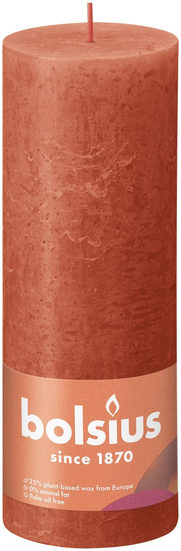 View Earthy Orange Bolsius Rustic Shine Pillar Candle 190 x 68mm information