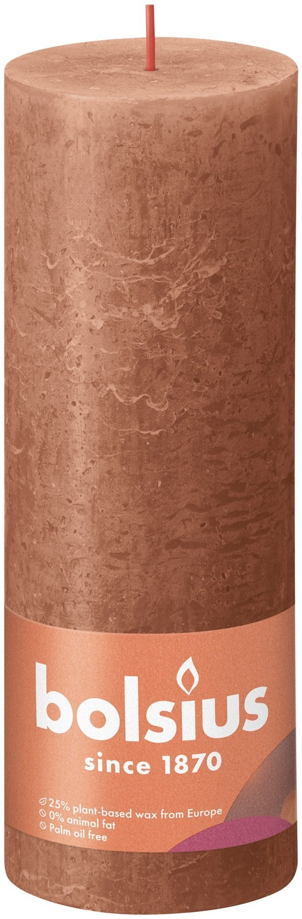 View Bolsius Rustic Rusty Pink Shine Pillar Candle 190mm x 68mm information