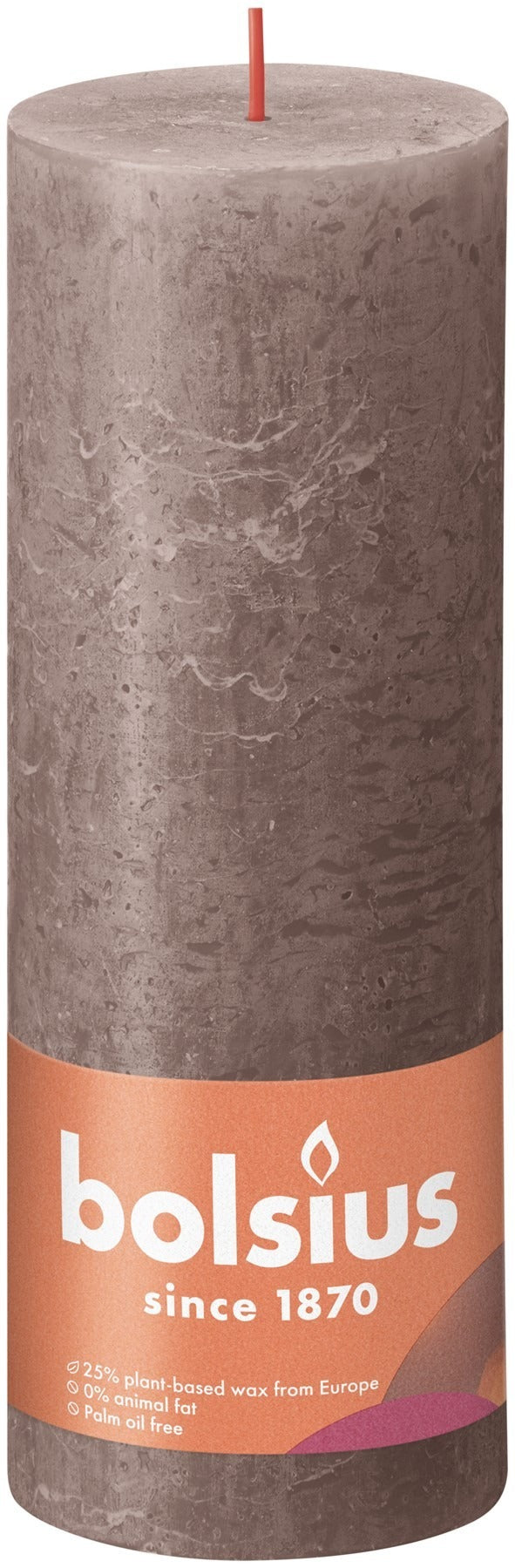 View Bolsius Rustic Shine Rustic Taupe Pillar Candle 190mm x 68mm information