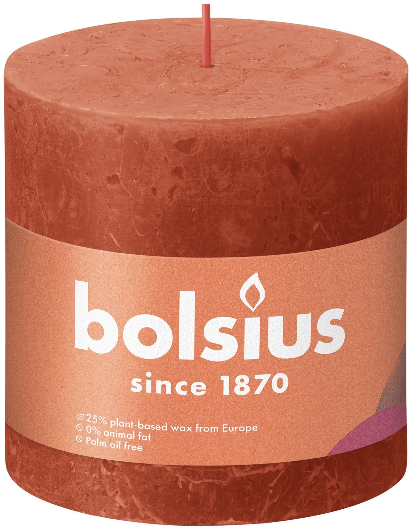 View Earthy Orange Bolsius Rustic Shine Pillar Candle 100 x 100 mm information