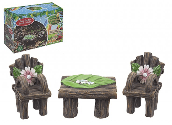 View Secret Fairy Garden Bench And Chairs information