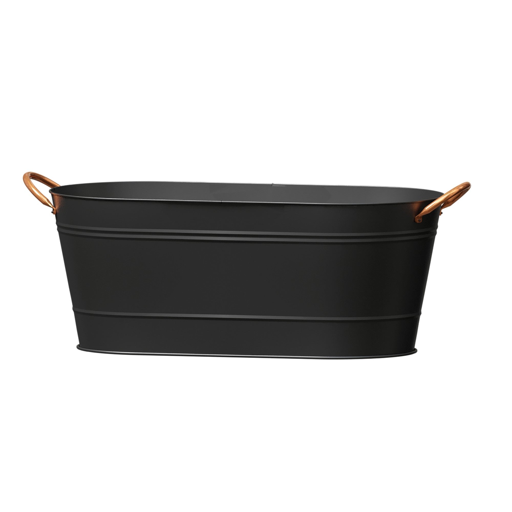 View Matte Black Modern Farmhouse Oval Washtub Planter 16inch information