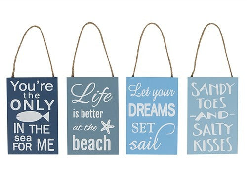View Beach Quote Hanging Signs 4 Assorted information