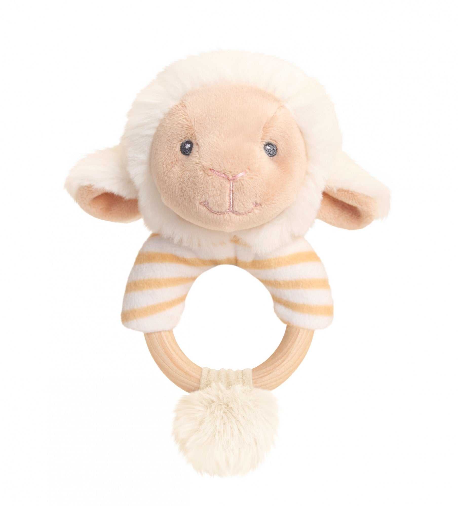 View Keeleco Lullaby Lamb Ring Rattle 14cm information