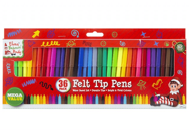 View 36 Elf Felt Tip Pens In Colour Box information