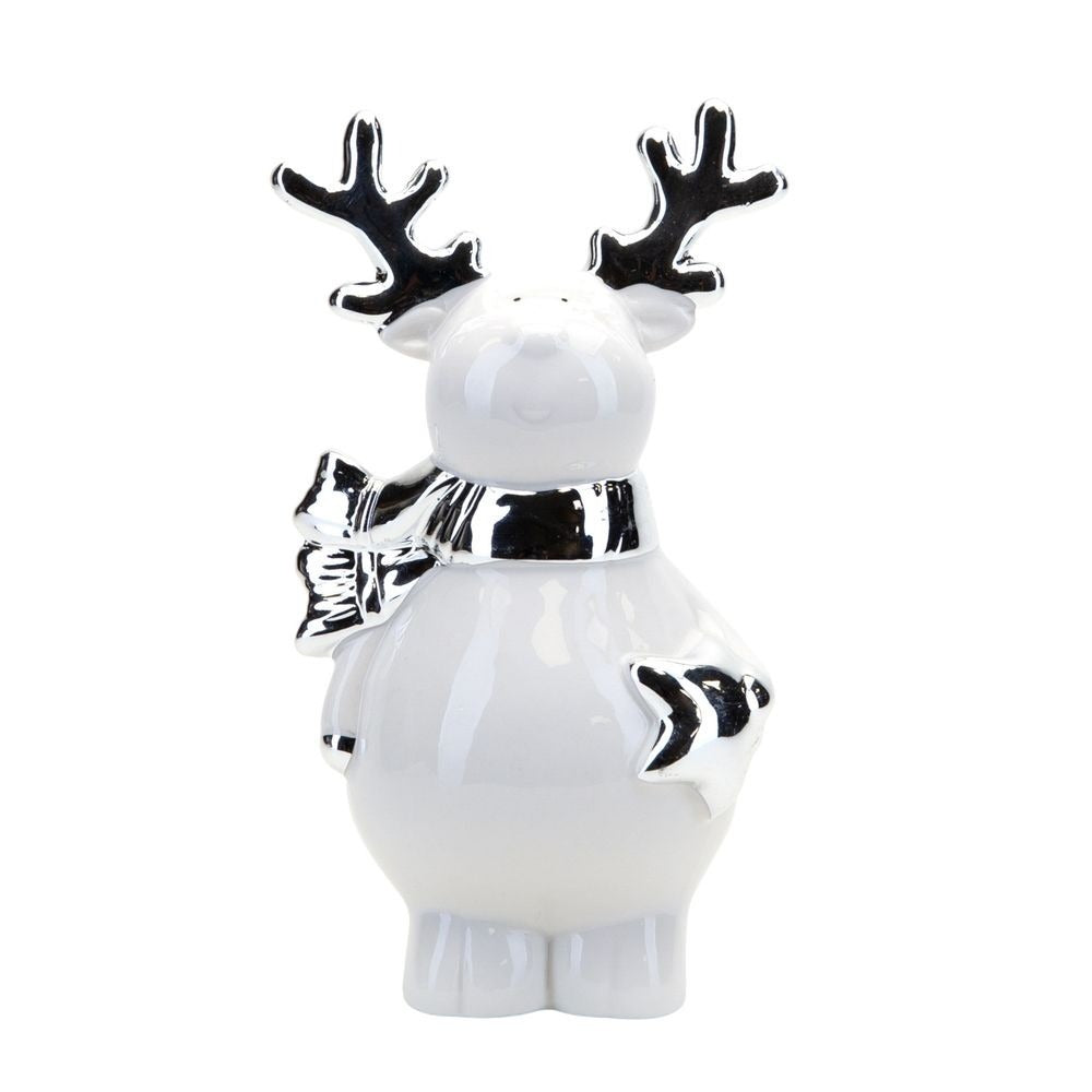 View White and Silver Reindeer Decoration information