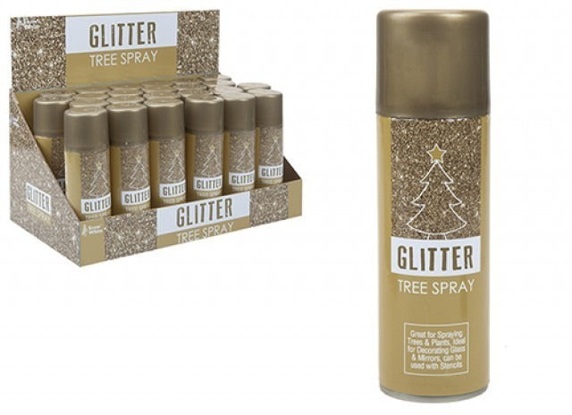 View Gold Glitter Tree Spray information