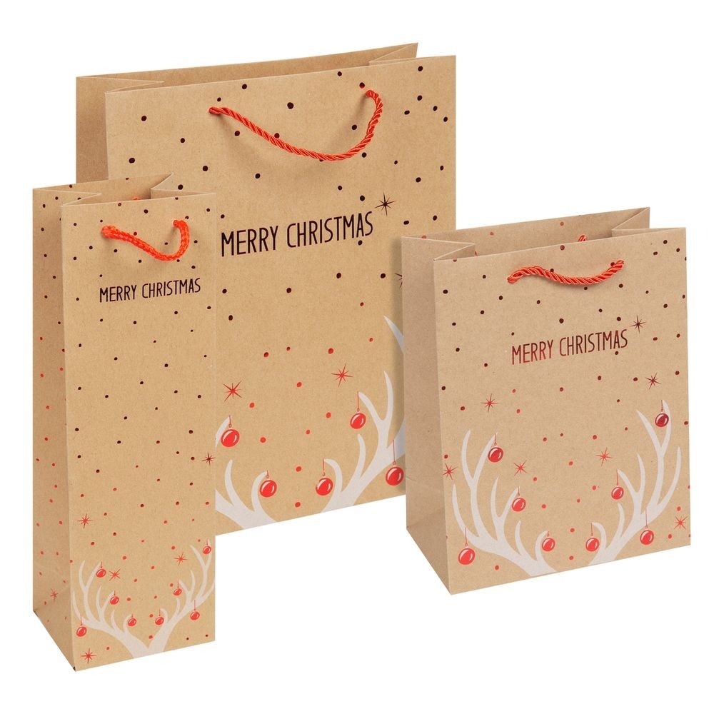 View Set of 3 Merry Christmas Antlers Gift Bags information