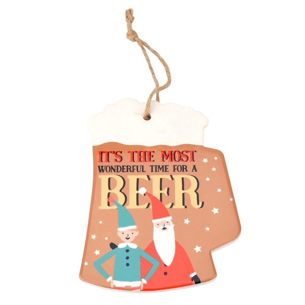View Most Wonderful Time for a Beer Christmas Hanging Plaque information