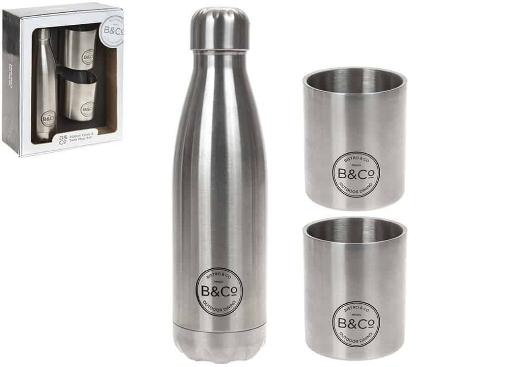 View BCo Thermal Flask Bottle 500ml 2 x Beakers 250ml information