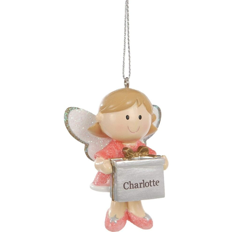 View Pink Angel Blanks Christmas Decoration Personalisable information