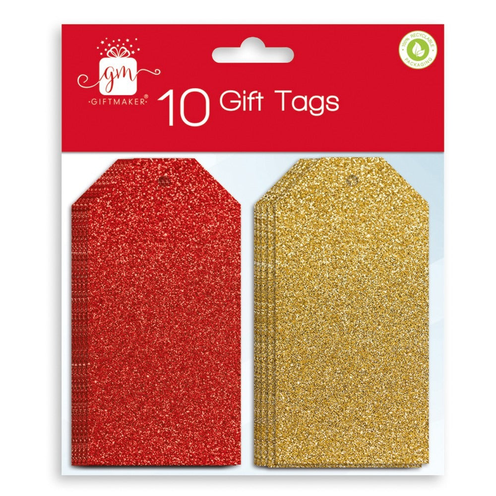 View Red Gold Gift Tags Pack of 10 information