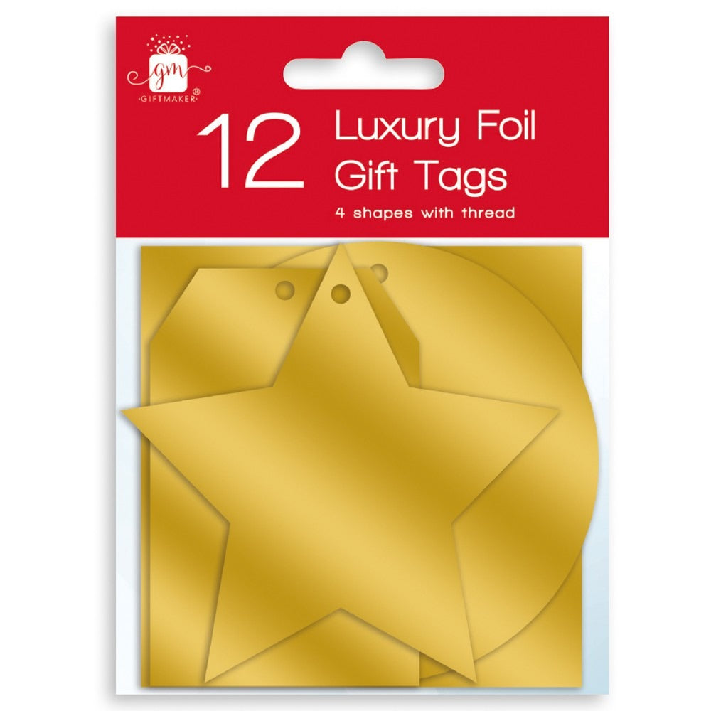 View Gold Foiled Christmas Tags Pack of 12 information