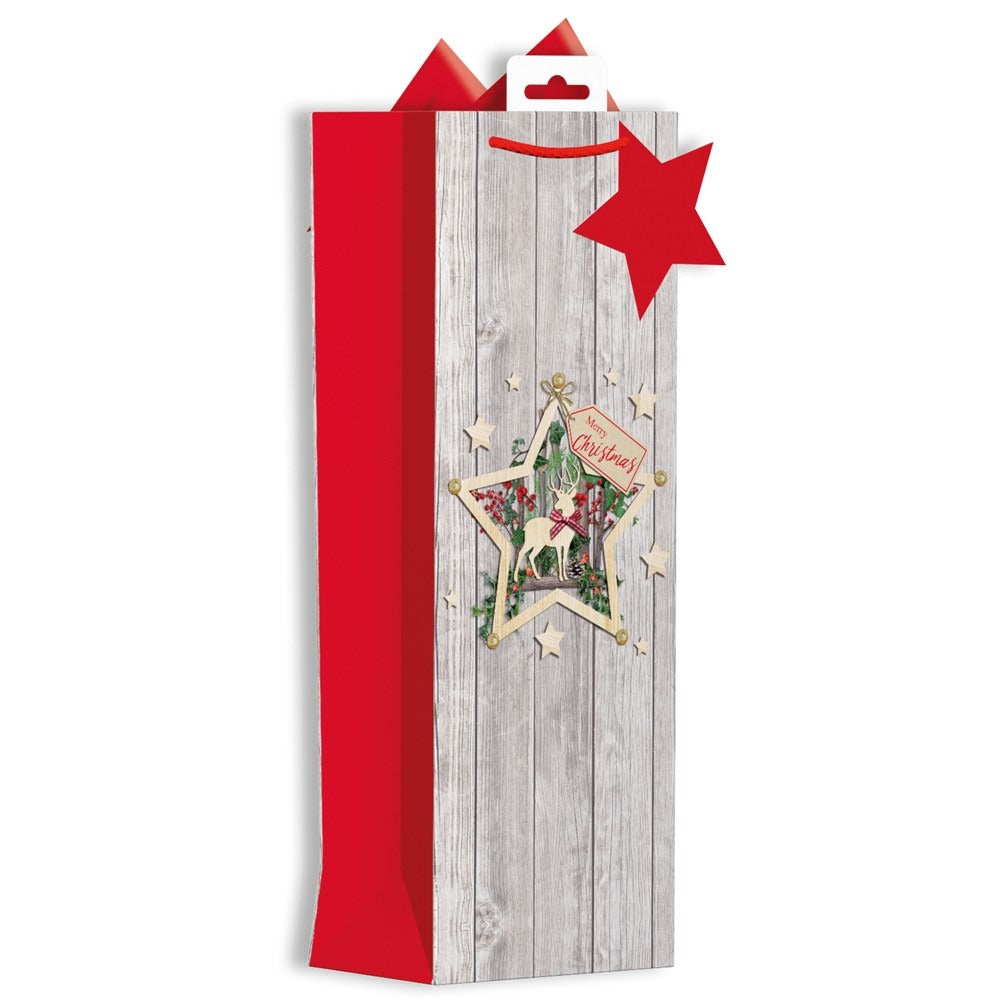 View WoodenEffect Christmas Bottle Bag information