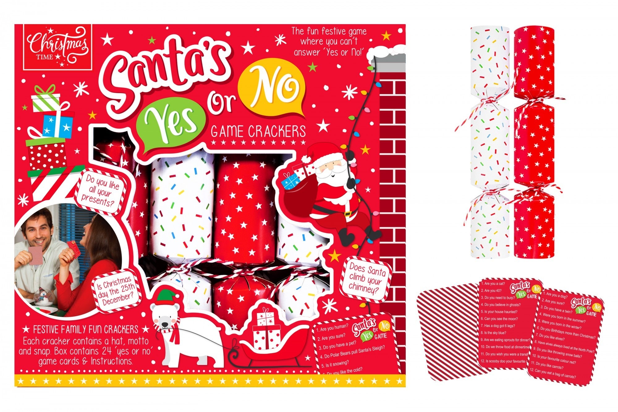 View Santa Yes Or No Game Crackers Pack of 6 information