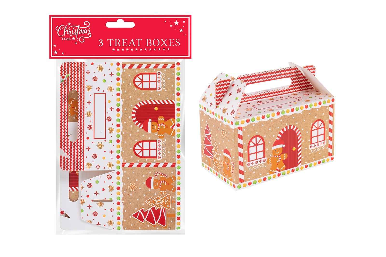 View Gingerbread Treat Boxes Pack of 3 information