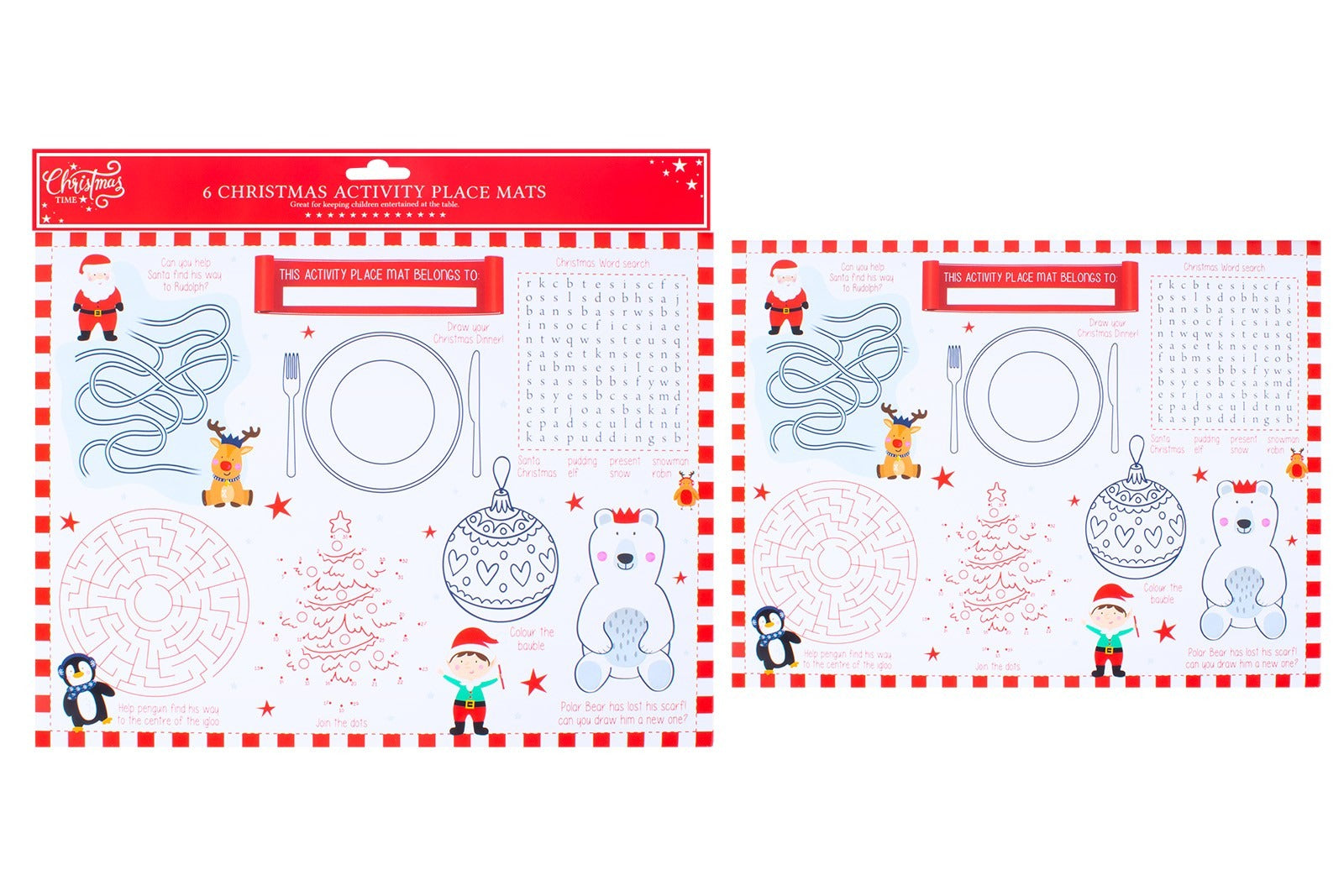 View Christmas Activity Placemats Set of 6 information