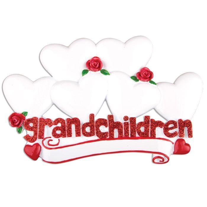 View Personalised Grandchildren Table Topper 6 Hearts information