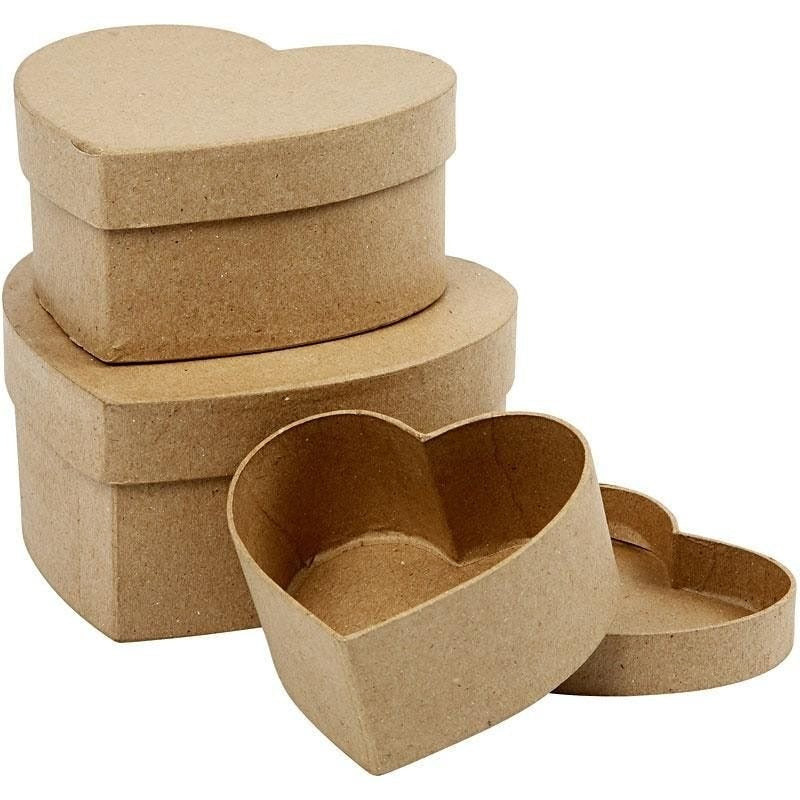 View Kraft Heart Boxes Set of 3 information