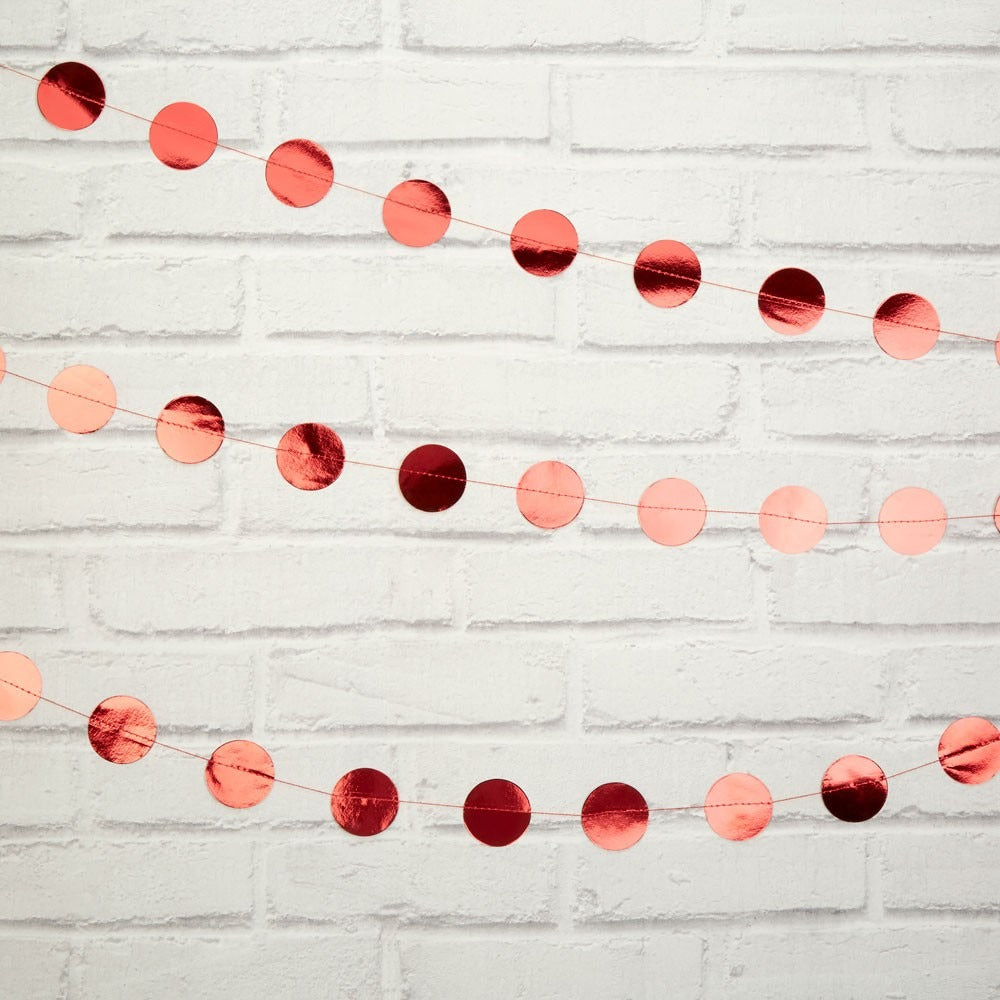 View Red Foil Circle Garland information