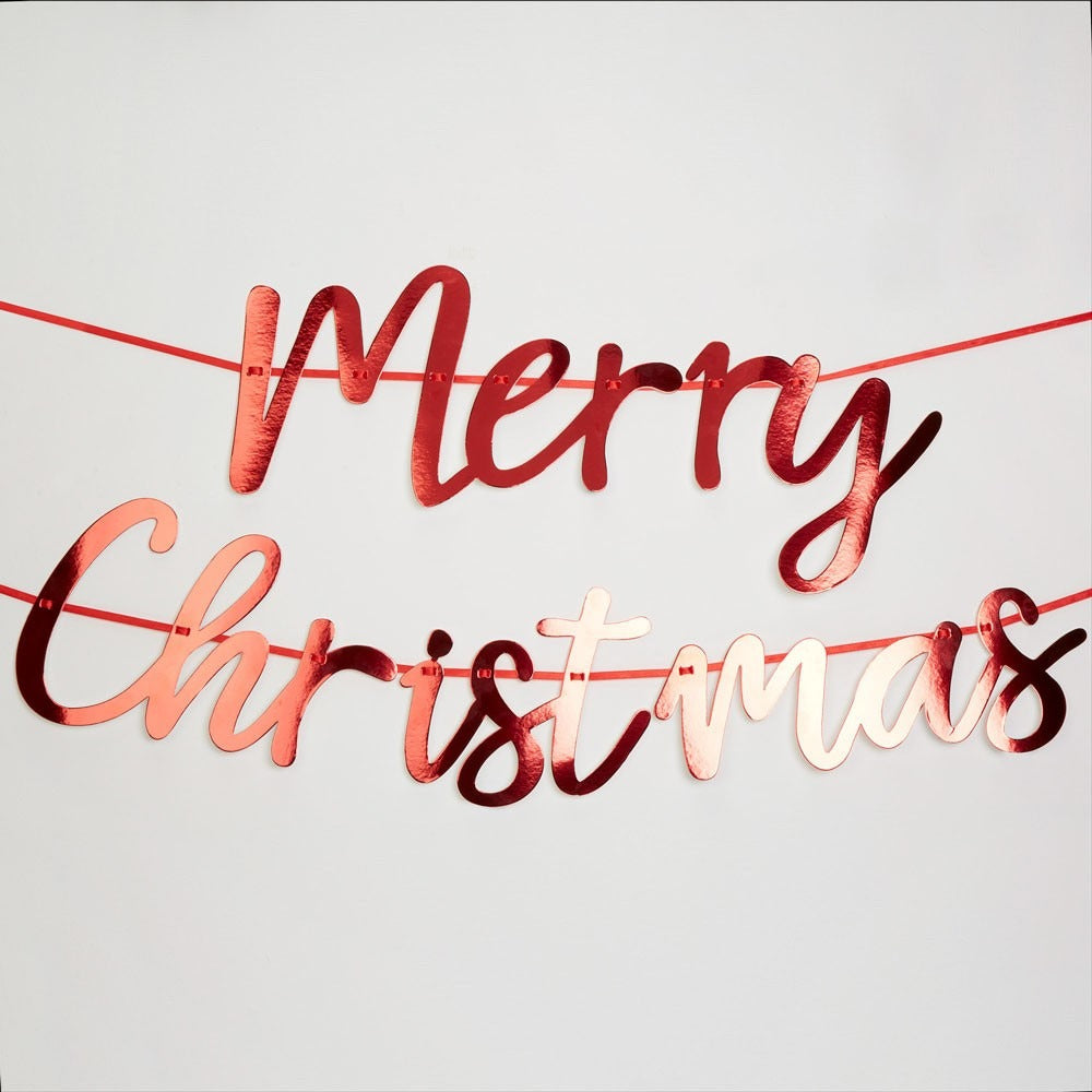 View Merry Christmas Red Bunting Script 3M information