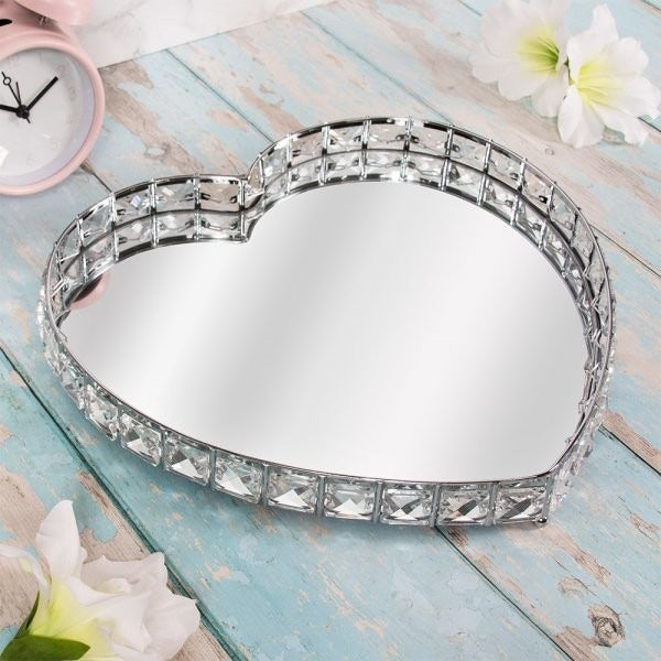 View Silver Heart Tray 30cm information