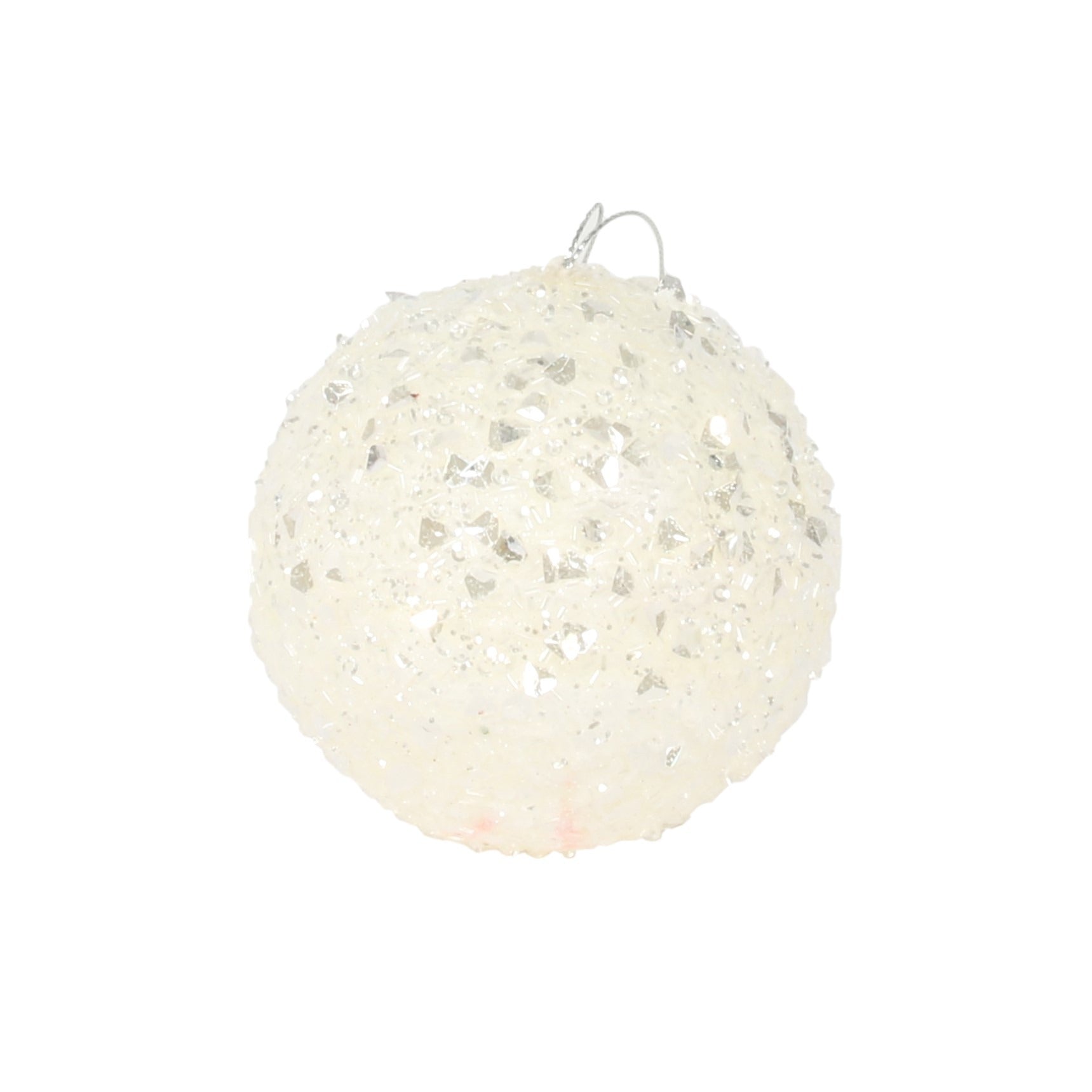 View Winter Wonderland White Glitter Bauble 10cm information