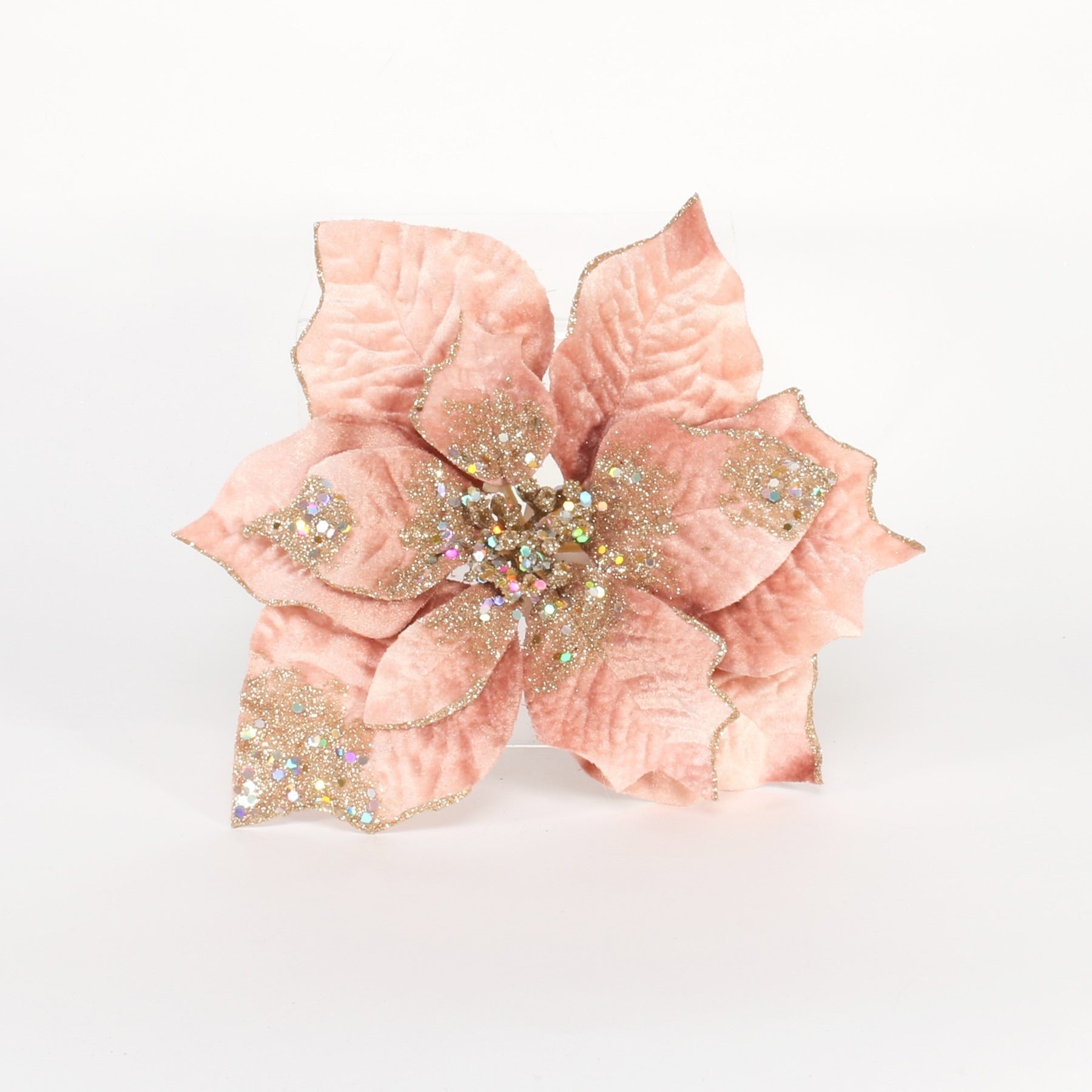 View Rose Gold Poinsettia with Clip information