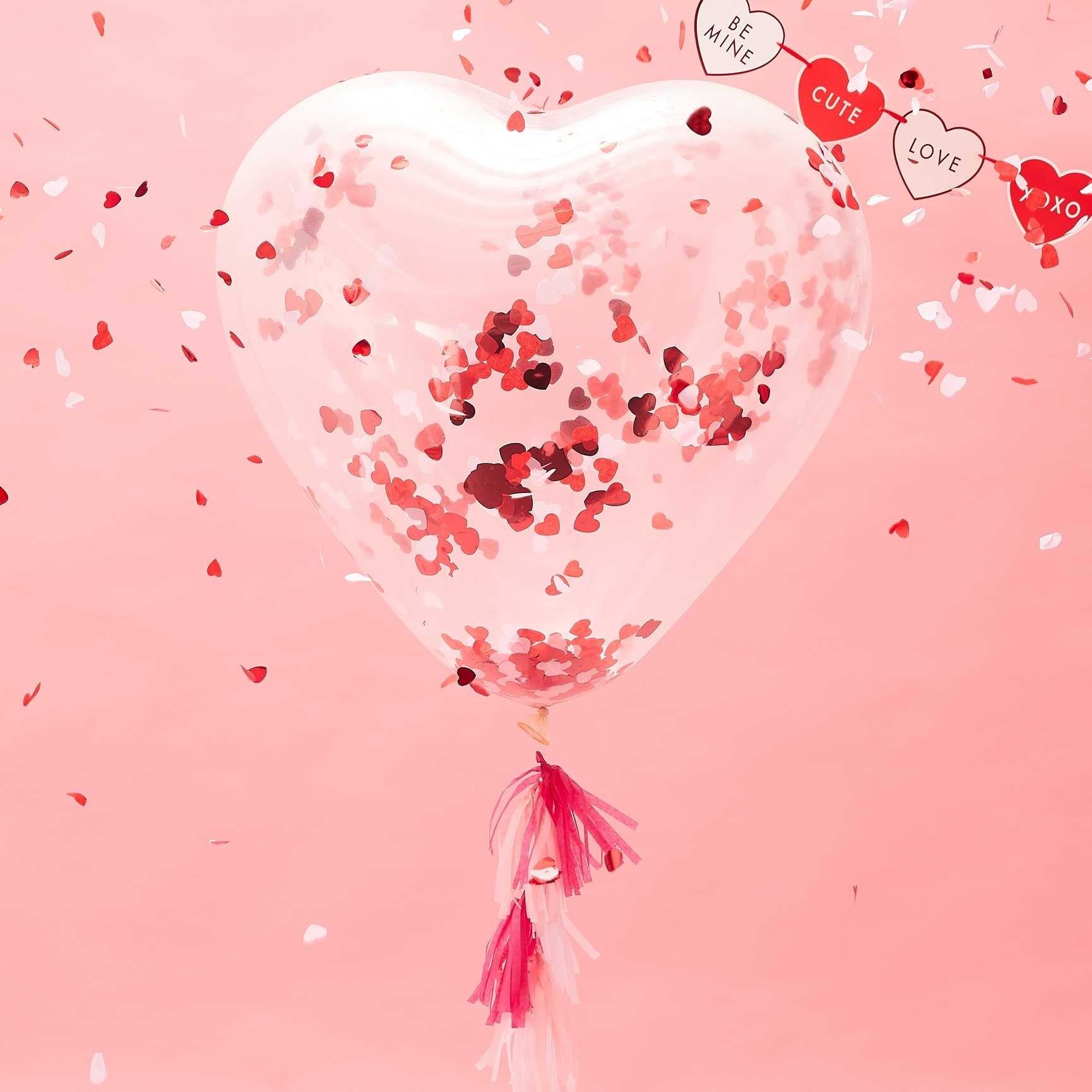 View Heart Confetti Balloon Kit information