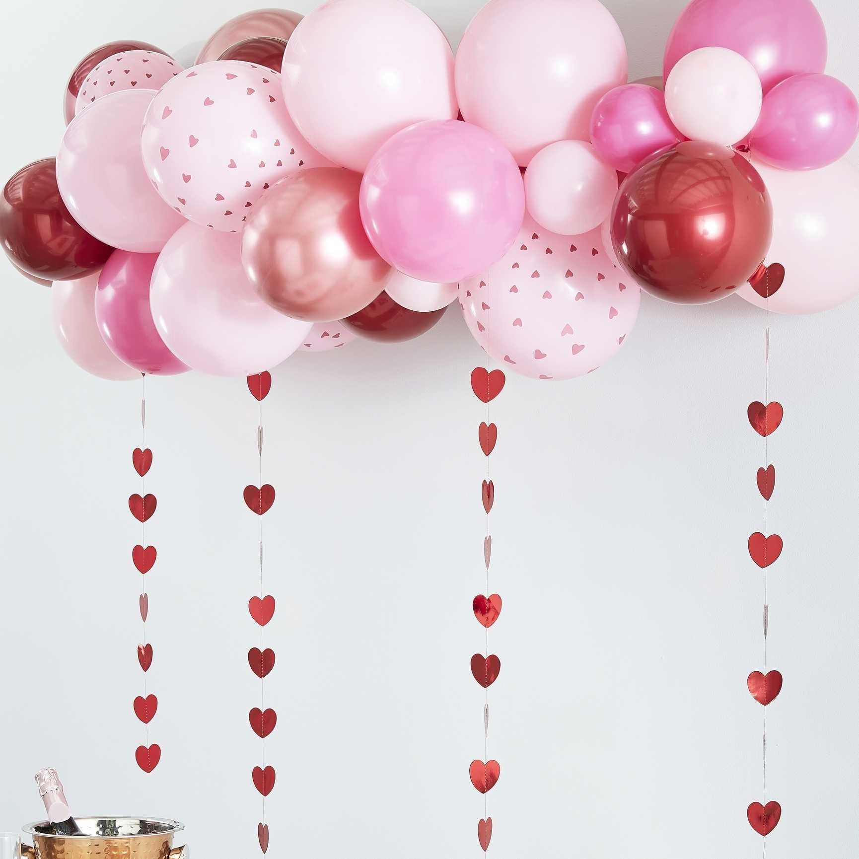 View Red and Pink Balloon Garland information