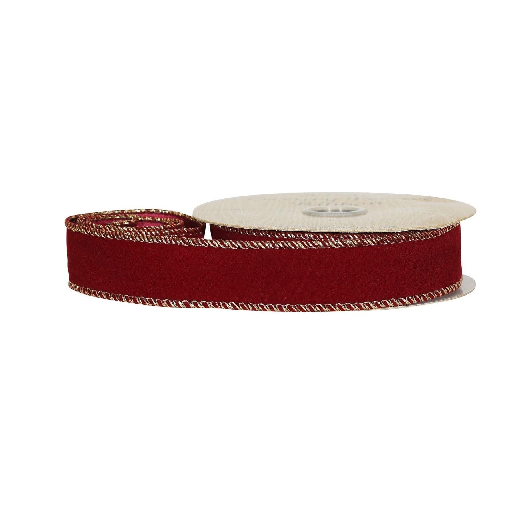 View Burgundy Velvet ribbon 25mm x 10yrds information