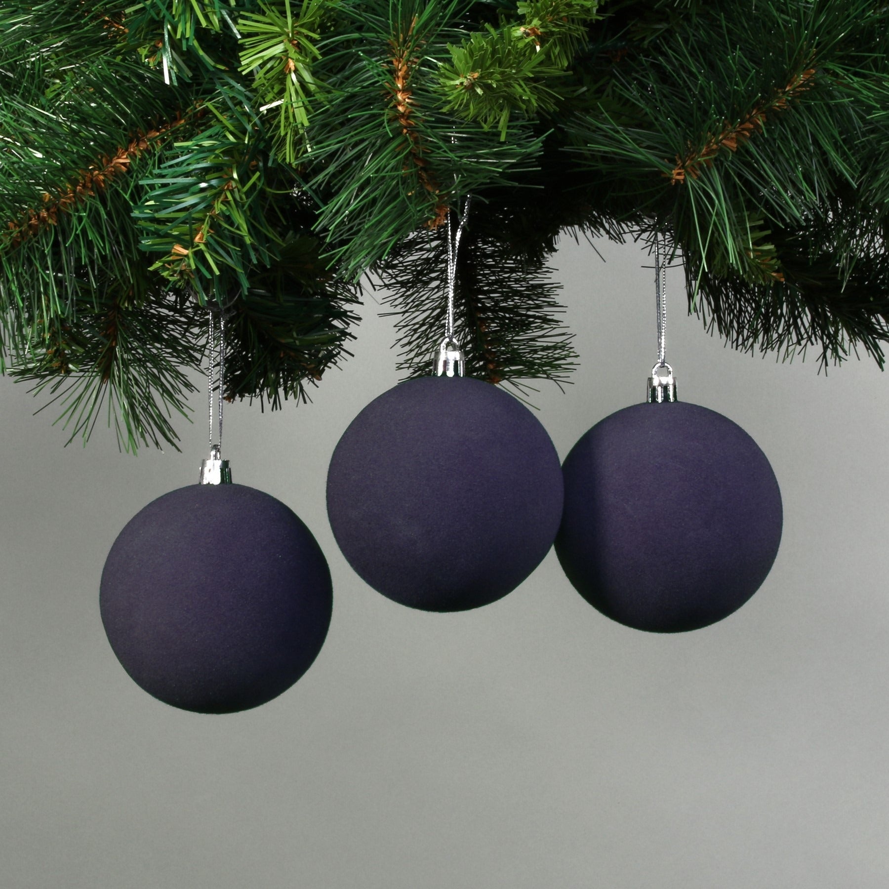 View 8cm Midnight Blue Velvet Baubles Set of 6 information