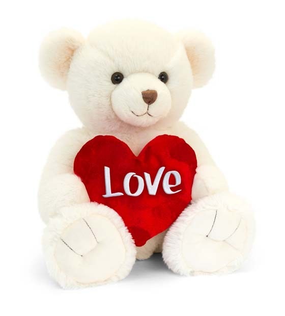 View Cream Snuggles Bear With Heart 30cm information
