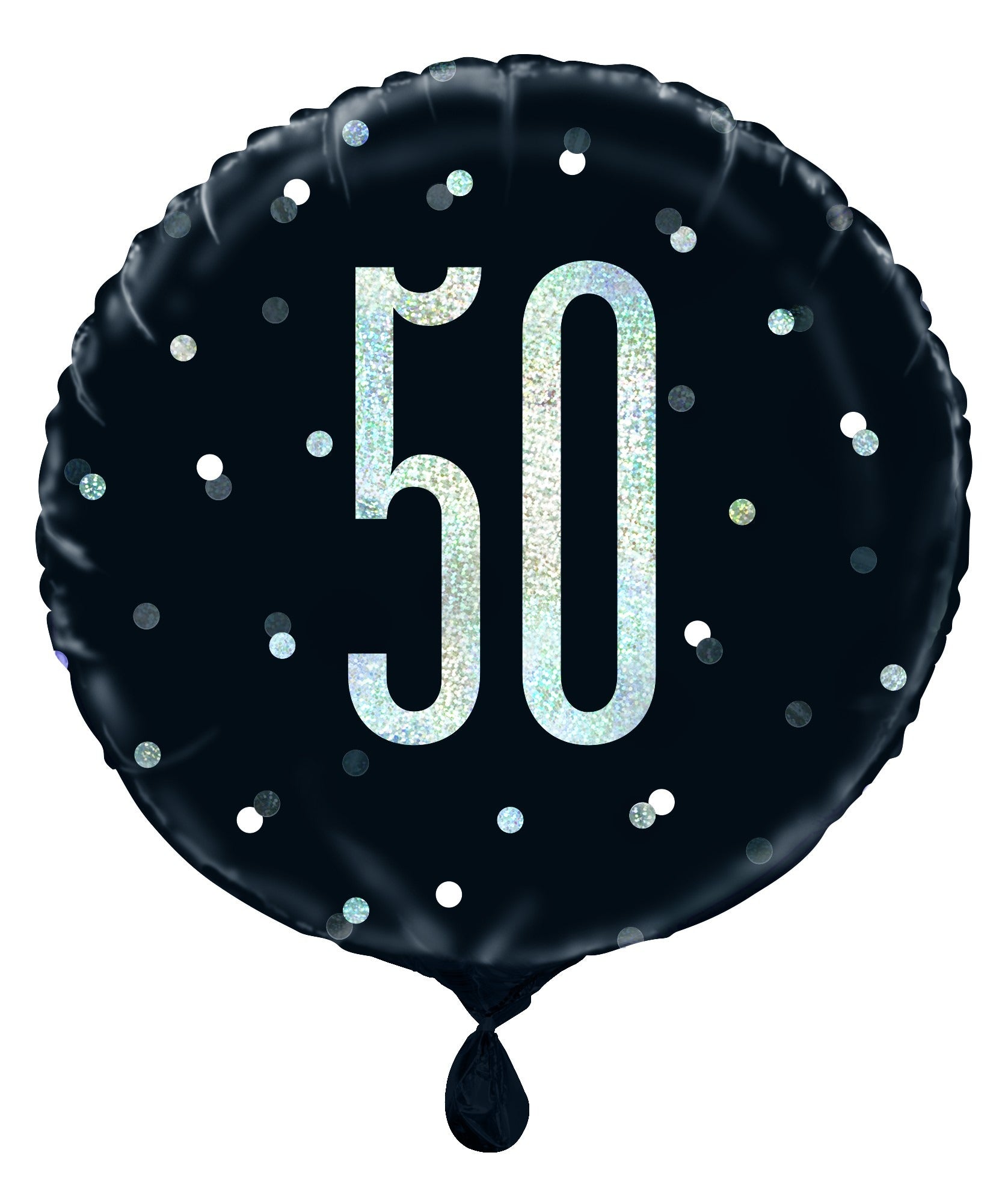 View Black and Silver Prismatic 50th Foil Balloon 18 Inch information
