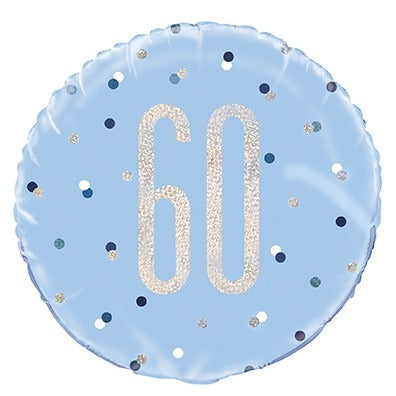 View Blue and Silver Prismatic 60th Birthday Foil Balloon 18 Inch information