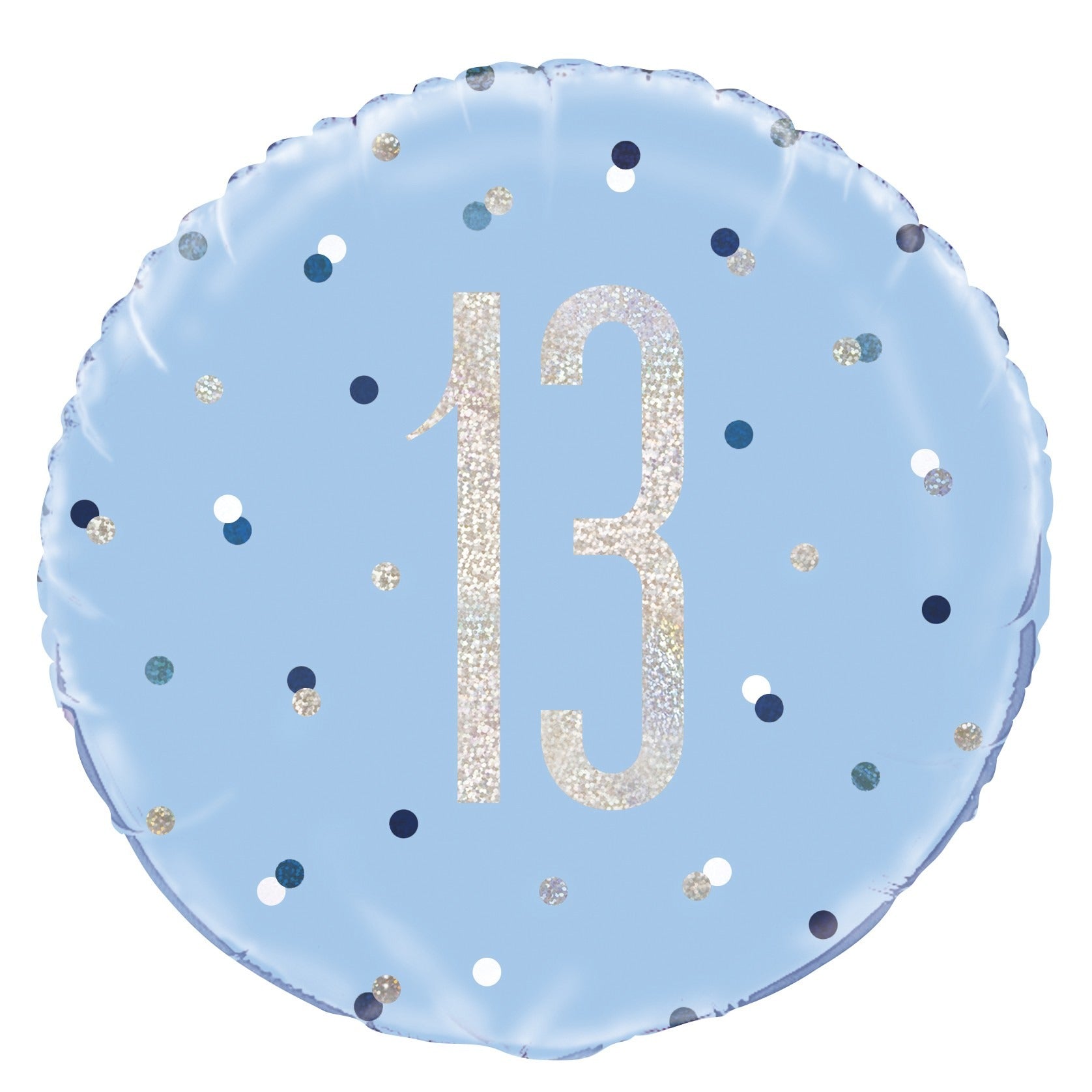 View Blue and Silver Prismatic 13th Birthday Foil Balloon 18 Inch information